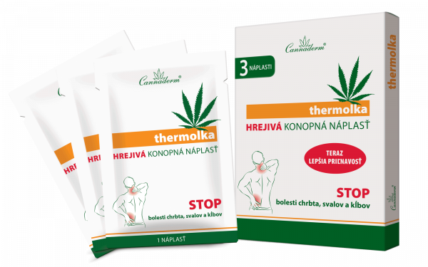 Cannaderm Thermolka HREJIVÁ KONOPNÁ NÁPLASŤ 3 ks