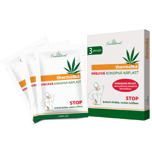 Cannaderm Thermolka HREJIVÁ KONOPNÁ NÁPLASŤ 3 ks