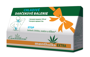 Cannaderm Mentholka EXTRA darčekové balenie 150 ml + náplasti 3 ks